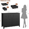 Modern Wooden Dresser with Ten Drawers, Natural Texture Finish for Bedroom, Sturdy Storage Organizer,  for Living Room and Home Office - 2 of 4