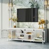 71-Inch TV Stand for TVs up to 70", Entertainment Center with Glass Doors, Storage Cabinet with Drawers, Solid Wood Frame - 3 of 4