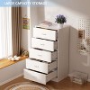SKONYON Dresser with 5 Drawers Vertical Wooden Dresser Storage Organizer for Bedroom - 4 of 4