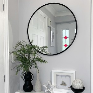 Whisen 42 Inch Round Bathrrom Wall Mirror, Premium HD Glass, Anti-Rust Aluminum Frame - 1 of 4