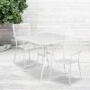 Flash Furniture Oia Commercial Grade 35.5" Square Indoor-Outdoor Steel Patio Table Set with 2 Square Back Chairs - 2 of 4
