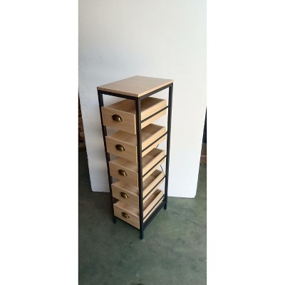 Coucheta 1 PACK shaved wood five drawer storage rack