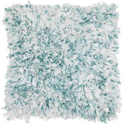 Sprinkle Cut Chindi Shag Square Throw Pillow Celadon - Mina Victory