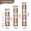 Lycvki Round Walnut Wood Rotating Bookshelf on Wheels for Small Space - 4 of 4