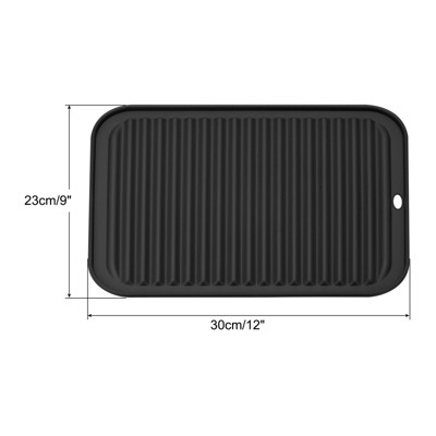 Black and Blue Silicone Dish Drying Mat Set