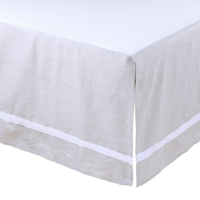 The Peanutshell Farmhouse Baby Crib Skirt  - Gray & White