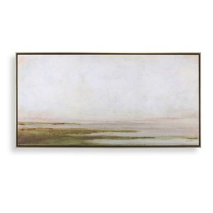 Uttermost Hazy Lake Framed Canvas-Serene Landscape Art with Classic Gold Finish - 1 of 4