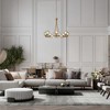 LNC Temporaneo 8-Light 39.3"Candle Wagon Wheel Modern Oversized Chandelier, Polished Gold with Clear Class Shades - 4 of 4