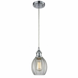 Eaton - 1 Light Cord Hung Mini Pendant In Industrial Style-9.5 Inches Tall and 6 Inches Wide - 1 of 1