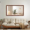 Oversized Modern Rectangle Bathroom Mirror with walnut Frame, Decorative Large Wall Mirrors for Bathroom Living Room Bedroom - 4 of 4