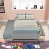 TiramisuBest Full Size Wood Platform Bed Frame with Headboard and Twin Trundle, Space-Saving Design in Grey Finish - 3 of 4