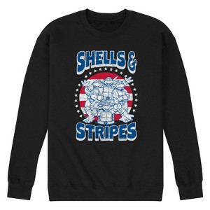 Men's - Teenage Mutant Ninja Turtles - Shells And Stripes Graphic Fleece Sweatshirt - 1 of 4