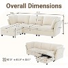 97" Sectional Couch, Modern L-Shaped Modular Sofa, Cloud Couch with Storage Ottoman, 3 Seater Deep Seat Sofas with Pillows, Beige - 2 of 4