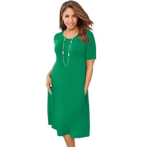 Jessica London Stretch Knit A-Line Dress - 1 of 4