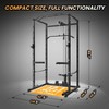 Multi-Functional Power Rack , with Cable Pulley System and J-Hooks, with Dip Bars and Landmine Attachment, Weight Cage for Home Gym Equipment - 2 of 4
