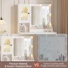 Vanity Desk with Mirror, Charging Station, Drawers, Glass Door Storage, Modern Makeup Dressing Table for Bedroom - 4 of 4