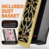 Home Intuition Victorian Floor Vent Cover 4X12 Inch with Mesh Cover Trap Heat and Air Walkable Metal Floor Vent for HVAC Duct, Polished Brass - 2 of 4