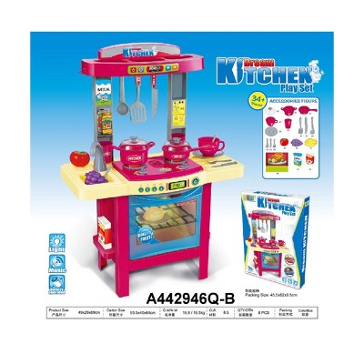 Northlight 34-Pieces Dream Kitchen Playset with Light and Sound Children's Toy – Battery Operated 27”