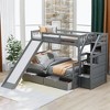 Multifunctional Twin Over Full Bunk Bed With Storage Drawers Staircase Slide Guardrail Space-Saving Dormitory Furniture Twin Over Twin Bunk Bed - 4 of 4