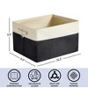 Attop Canvas Storage Baskets with Handles Organizing Blankets Toys Stylish Yin Yang Design Practical Home Decor 13x15 Inches - 3 of 4