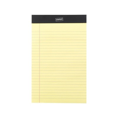 Staples Notepads 5" x 8" Narrow Canary 50 Sheets/Pad 12 Pads/Pack (26829) 163832