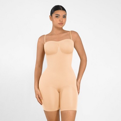 Feelingirl Women's Seamless Strapless Sculpting Bodysuit Black S