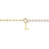 Elegant 14K Gold Plated Initial Pearl Link Chain Necklace: A Personalized and Timeless Treasure for Every Occasion. - 2 of 3