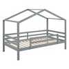 NicBex Twin over Twin Bunk Bed Roof Shape Loft Bed Wooden Bed Frame with Convertible Slide and Ladder, Guardrail, No Box Spring Required - 3 of 4