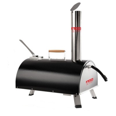 Pizza Oven Portable 12" Outdoor Wood Fired Pizza Oven with Built-in Thermometer Stainless Steel Pizza Stove