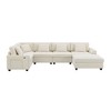 NicBex Modern 128" Chenille Sectional Sofa Modular U Shape Sofa Couch with Ottoman and Cup Holders for Living Room Apartment - 3 of 4