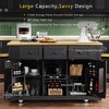 Lycvki 53'' Large Kitchen Island with Drop Leaf and Power Outlet - 3 of 4