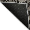 Black Taupe And Beige Floral Washable Indoor Outdoor Area Rug - 4 of 4