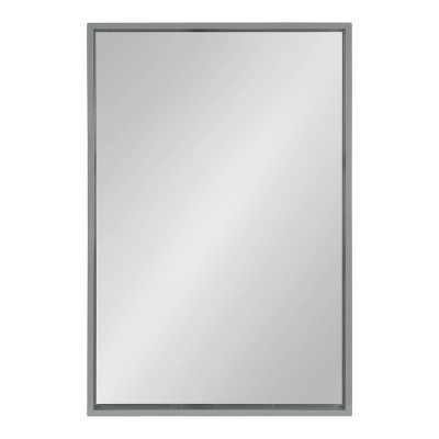 Gray Rectangular Wood Framed Vanity Wall Mirror