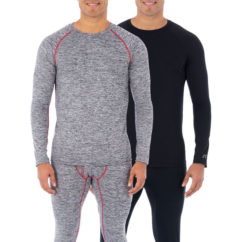 Russell Men's L2 Performance Baselayer Thermal Underwear Shirt, 2 Pack Bundle, 1 of 4