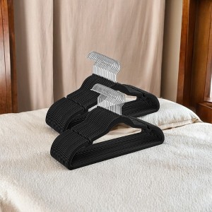 Velvet Hangers 50 Pack, Non-Slip Clothes Hangers, Suit Hangers with Shoulder Notches, 360¡ã Swivel Hook, Space-Saving Black - 1 of 4