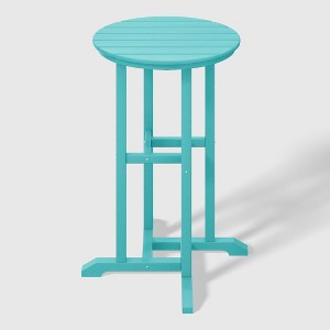 WestinTrends Malibu 37" All Weather HDPE Outdoor Patio Counter Height Bistro Table - Round - 1 of 4