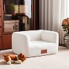 ATJafurn 25.6 Inch Faux Shearling Dog Bed Pet Sofa With Leather Nameplate, White Modern Elegant Dog Couch Furniture For Dogs and Cats Under 35lbs - 4 of 4