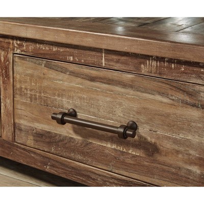 Randale 52" Brown Wood Coffee Table with Storage Drawers