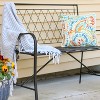 Sunnydaze Outdoor 2-Person Iron Argyle Diamond Patio Bench - Black - 3 of 4