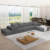 TiramisuBest 132" Modular L-Shaped Upholstered Sectional Sofa Set w/ 6 Pillows & Free Combination for Living Room & Bedroom,Green - 4 of 4