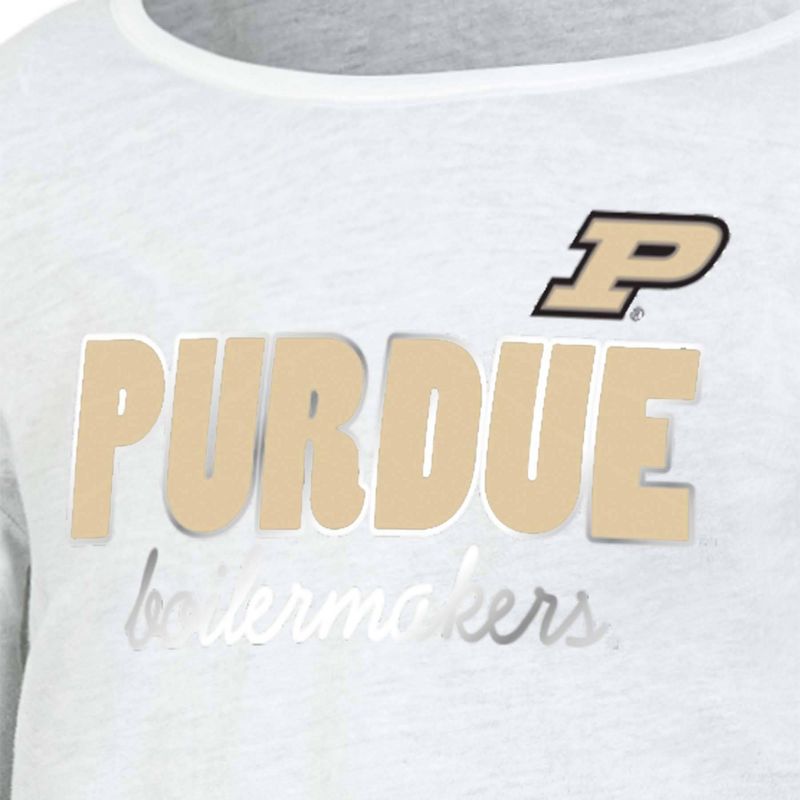 NCAA Purdue Boilermakers Girls&#39; White Long Sleeve T-Shirt, 3 of 4