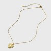 14K Gold Dipped Heart Charm Initial Necklace - A New Day™ Gold - 2 of 4
