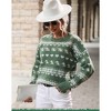 Coolmee Sweaters for Women Casual Crewneck Long Sleeve Floral Print Knit Pullover Sweater Tops - 3 of 4