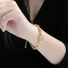 Guili 14K Gold Plated Horse Shoe Link Bracelet with Clear Cubic Zirconia Accents for a Stylish, Lucky Charm Look with Elegant Sparkle - 3 of 3