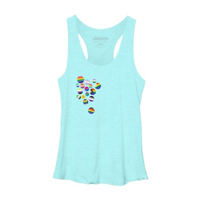 Adult Design By Humans Rainbow LBGTQIA+ Pride Badges By Roadhouse Racerback Tank Top