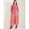 Allegra K Women's Boho Long Floral Ruffle Half-Sleeve Cuffed Casual A Line Dress - 4 of 4