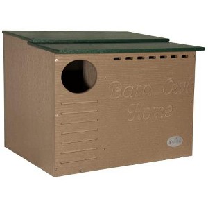 JCs Wildlife Poly Barn Owl Nesting Box Large House Crafted in USA - Made with Recycled Poly Lumber - Mounting Hardware and Pine Shavings Included - - 1 of 4