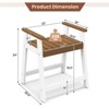 Costway Waterproof HDPE Shower Bench Bathroom Shower Chair with Armrest Heavy Duty White/Brown - 3 of 4