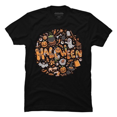 Men's Design By Humans happy halloween greeting holiday illustration By ghinan T-Shirt