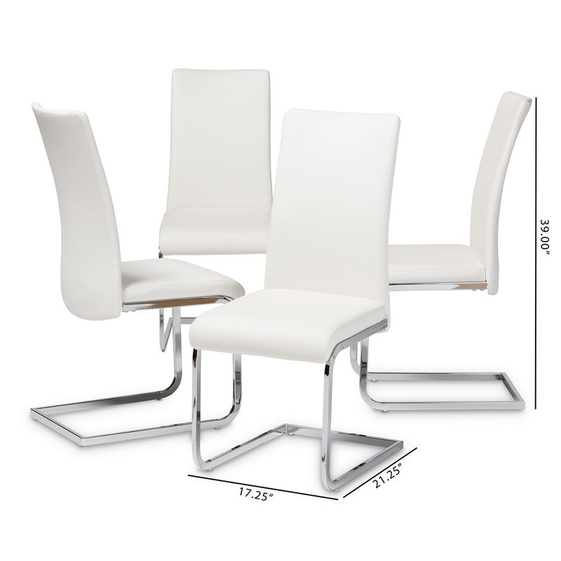 Set of 4 Cyprien Modern and Contemporary Faux Leather Upholstered Dining Chairs - Baxton Studio, 6 of 7